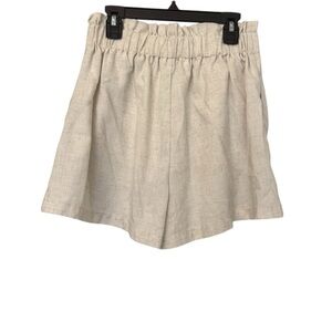 Paper Heart‎ Paper Bag Linen Blend Shorts Cream